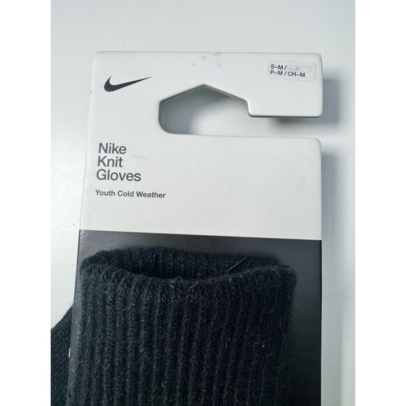Nike Unisex Youth Knit Winter Gloves Black Cold weather New S/M - Picture 3 of 4